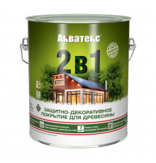 Основа алкидная Акватекс 2 в 1 - калужница 2,7л УФ-защита, влажн. древесина 40%
