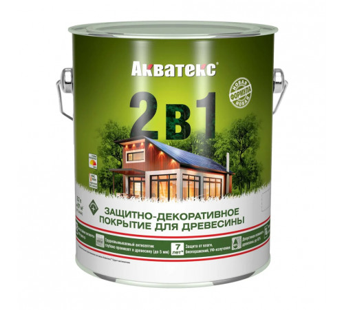 Основа алкидная Акватекс 2 в 1 - калужница 2,7л УФ-защита, влажн. древесина 40%