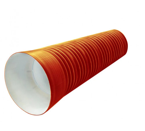 Труба канализационная гофрированная двухстенная FD-Plast D 340/300 с раструбом L-6м, чёрная SN8