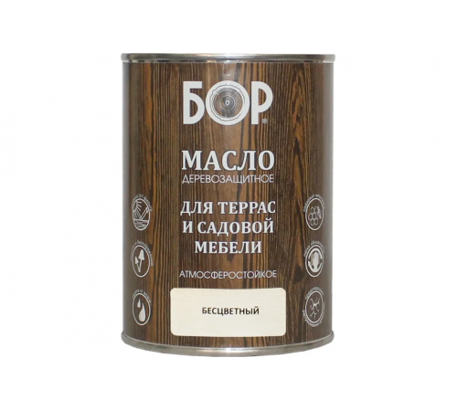 Масло для террас и садовой мебели Бор бесцветный 1л