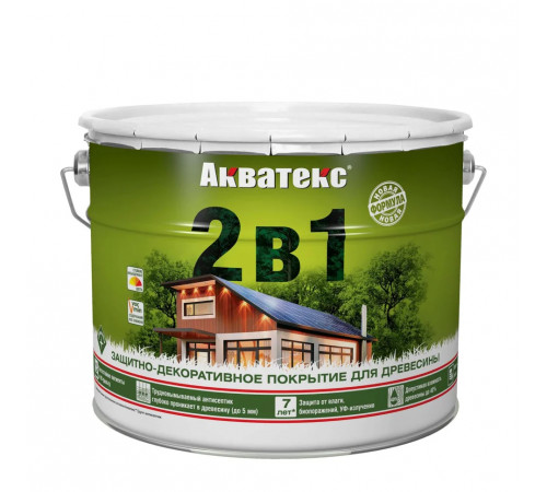 Основа алкидная Акватекс 2 в 1 - махагон 9л УФ-защита, влажн. древесина 40%