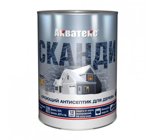 Антисептик кроющий для дерева Акватекс СКАНДИ База С 0,75л