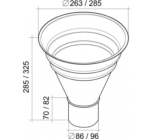 Воронка водосборная GL, 250*90мм RAL 6005