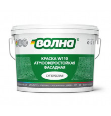Краска ВД фасадная супербелая ВОЛНА W110 14 кг