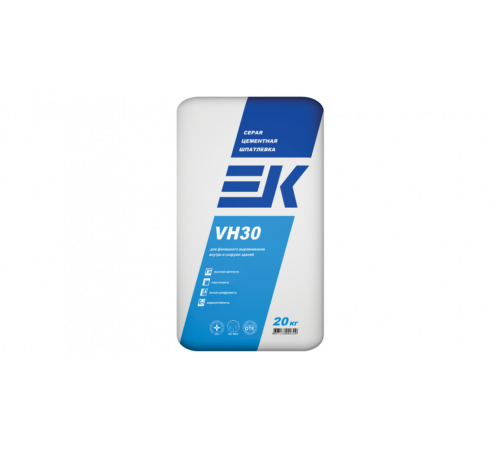 Шпаклевка цементная EK VH30 влагостойкая базовая серая 20 кг