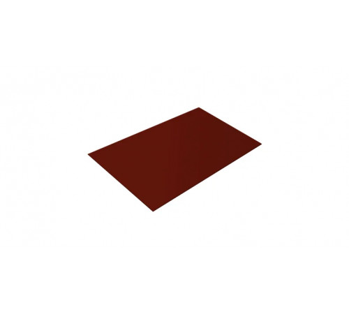 Плоский лист PE RAL 3009 (оксидно-красный), 0.45 мм, 1,25*2 м.п., пл=2.5м2 (в пленке)