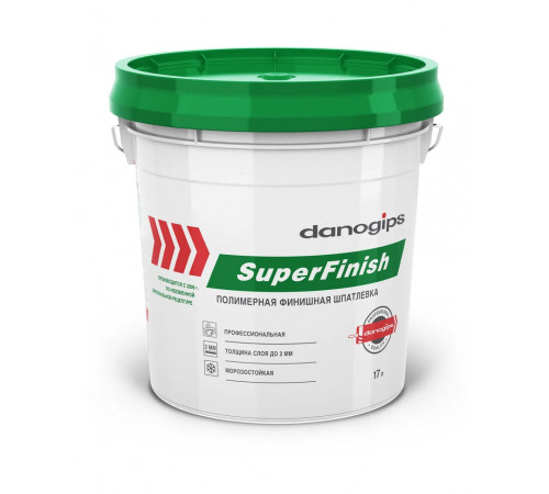 Шпаклевка готовая DANOGIPS SUPER FINISH полимерная финишная 17 л (28 кг)