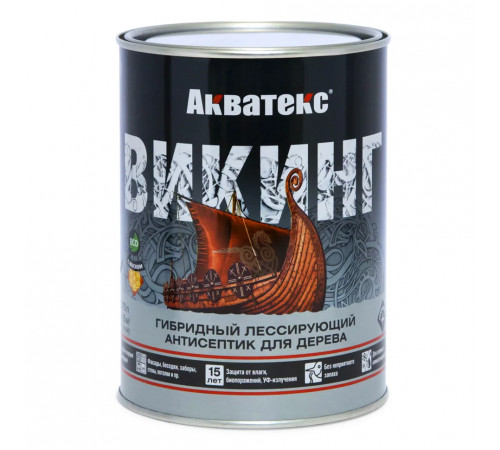 Антисептик лессирующий Акватекс ВИКИНГ для дерева калужница 0,75 л