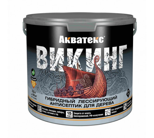 Антисептик лессирующий Акватекс ВИКИНГ для дерева палисандр 2,5 л (пласт.)