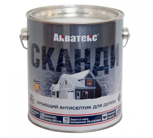 Антисептик кроющий для дерева Акватекс СКАНДИ лакрица 2,5 л