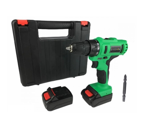 Дрель-шуруповерт аккумуляторная бесщеточная Zitrek Greenpower 20 Pro (20В, Li-ion аккумулятор 2шт, ЗУ, кейс, бита)