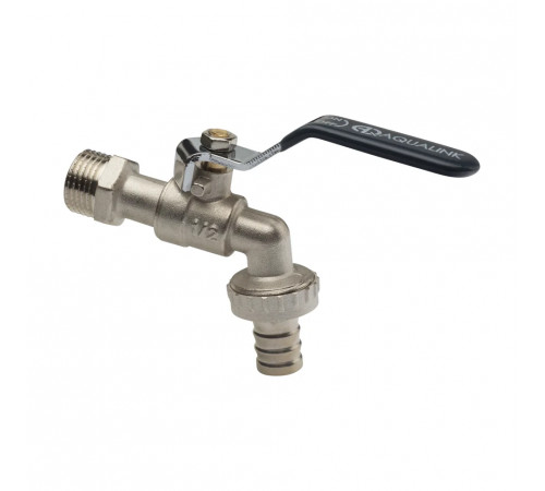 Кран шаровой водоразборный под шланг 3/4 Wh ручка AQualink