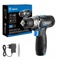Дрель-шуруповерт аккумуляторная DEKO DKCD12 PRO, 12В, 1х1,5 Ач,