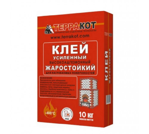 Клей жаростойкий ТЕРРАКОТ усиленный 10 кг (до +400°С)