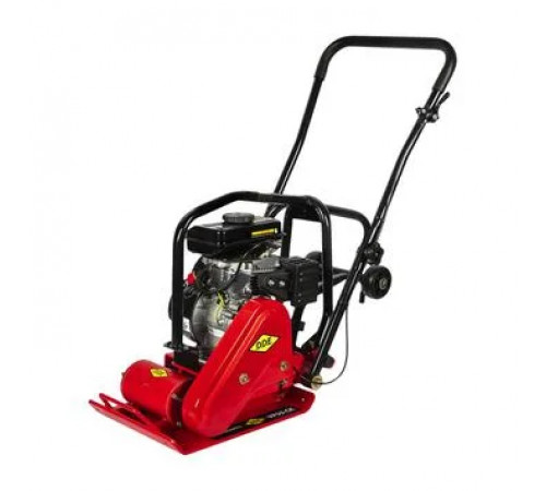 Виброплита DDE VP55-CK (дв. Loncin, 2,8 л.с., плита 430×310 мм, до 250 кв. м/час, 58 кг, гл. упл. 20 см, колеса)