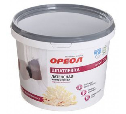 Шпатлевка ОРЕОЛ интерьерная латексная ВД для внутренних работ 4 кг