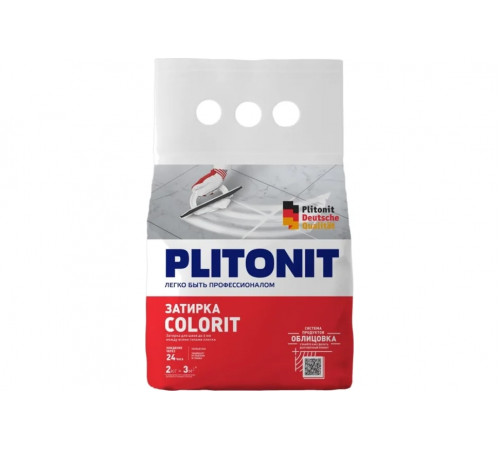 Затирка цементная PLITONIT Colorit для узких швов цвет темно-коричневый 2 кг