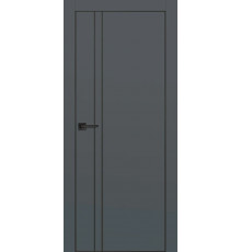 Дверь PROFILO PORTE PX-20 глухая черный молдинг, графит матовый PET 80 (AL кромка черная с 4-х сторон)