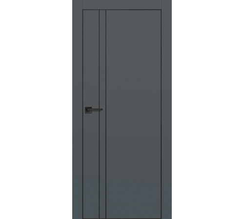 Дверь PROFILO PORTE PX-20 глухая черный молдинг, графит матовый PET 80 (AL кромка черная с 4-х сторон)