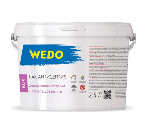 Лак-антисептик акриловый WEDO PA 10 орех 2,5л