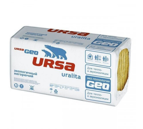Утеплитель URSA GEO П-30 100мм 10пл 600*1250 0,75м3 - 7,5м2