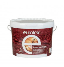 Покрытие защитно-декоративное для дерева "EUROTEX" АКВАЛАЗУРЬ (ваниль) - 9кг УФ защита, полуглянец ( Т-ра перевозки не ниже +5град)