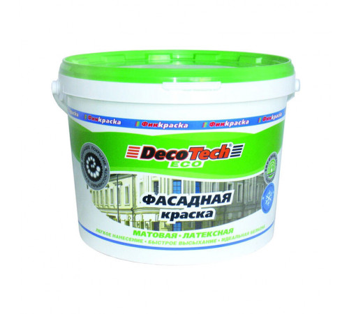 Краска ВД фасадная матовая латексная DecoTech Eco 14кг