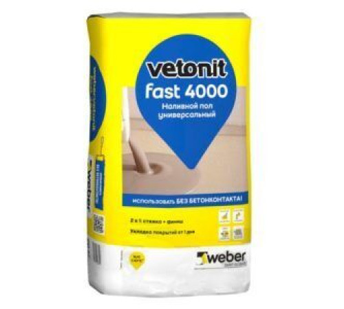 Наливной пол WEBER.VETONIT FAST 4000 универсальный 20 кг