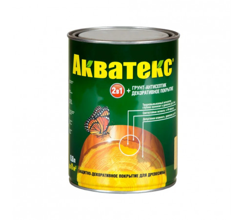 Основа алкидная Акватекс 2 в 1 - венге 0,8л УФ-защита, влажн. древесина 40%