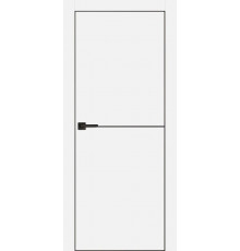 Дверь PROFILO PORTE PX-19 черный молдинг 5мм, белый матовый 60 PET (AL кромка ЧЕРНАЯ с 4-х сторон)