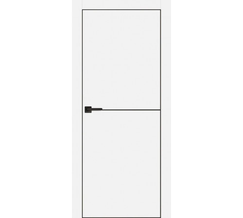 Дверь PROFILO PORTE PX-19 черный молдинг 5мм, белый матовый 60 PET (AL кромка ЧЕРНАЯ с 4-х сторон)