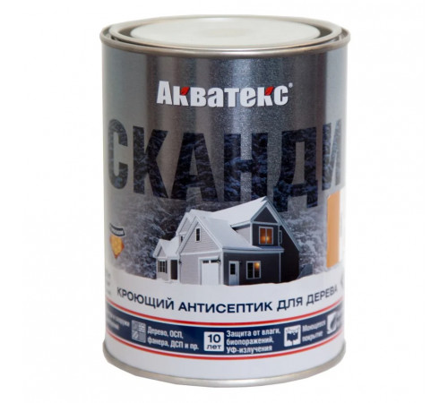 Антисептик кроющий для дерева Акватекс СКАНДИ карамель 0,75л