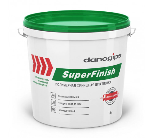 Шпаклевка готовая DANOGIPS SUPER FINISH полимерная финишная 3 л (5 кг)