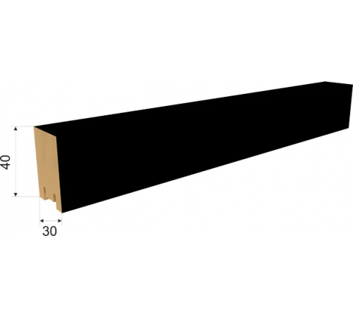 Рейка интерьерная на основе МДФ STELLA Ривьера Black Edition 40*30*2700