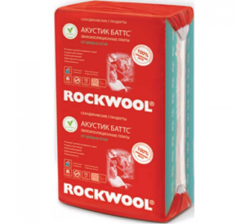 Утеплитель Утеплитель ROCKWOOL Акустик Баттс 1000*600*50мм (уп.10шт., 6 м2, 0.3 м3)
